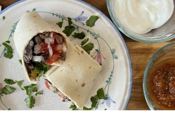 Burrito med sorte bønner
