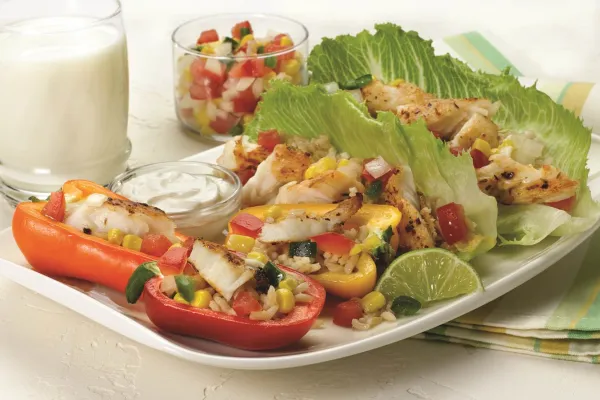 Fiesta-salatwraps og peberbåde