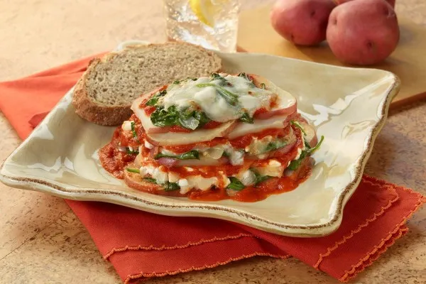 Kartoffel-spinatlasagne