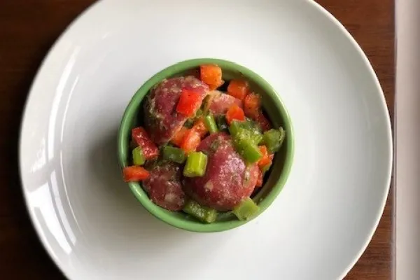 Kartoffelsalat med peberfrugt