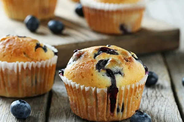 Muffins med blåbær