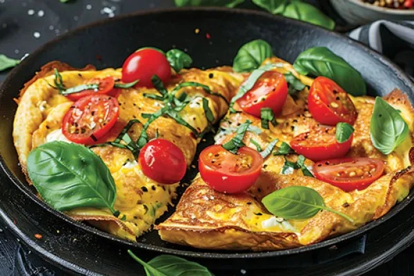 Omelet med tomat og hvidløg