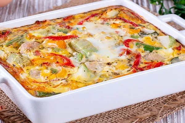 Polenta med peberfrugt og ost