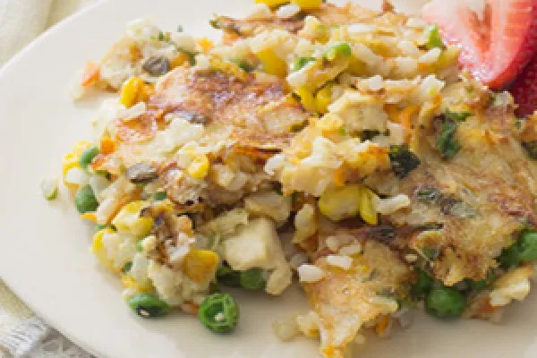 Sprød ris med tofu og grøntsager
