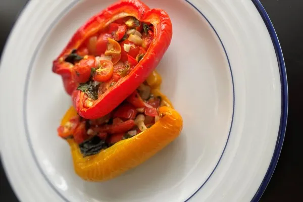 Vegetariske fyldte peberfrugter