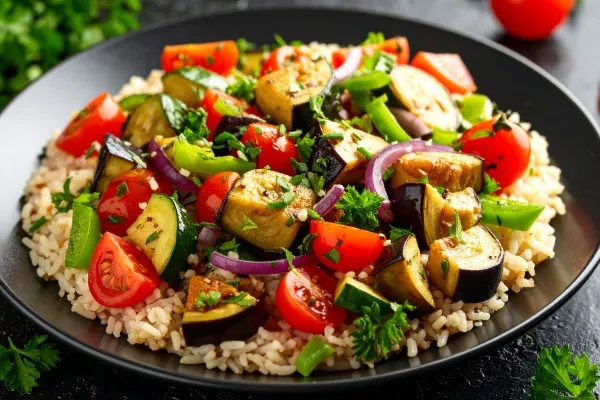 Wok med aubergine